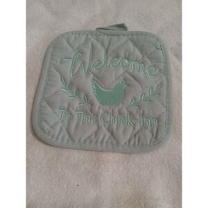 Embroidered Potholder Set: Funny Kitchen Decor Welcome Chicken‎ Farmhouse
